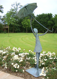 Girl Holding Umbrella II. Copyright Chistopher Lisney 2020 - All Rights reserved by DESIGN PROTECT